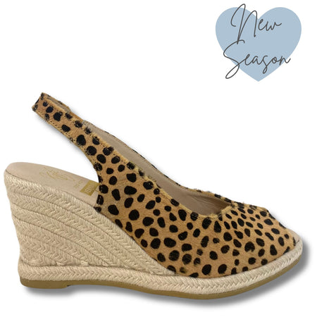 Kate Appleby Tregele Leopard Peep Toe Sling Back Wedge Shoes