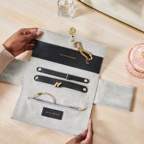 Katie Loxton Black Jewellery Roll - You Are Golden
