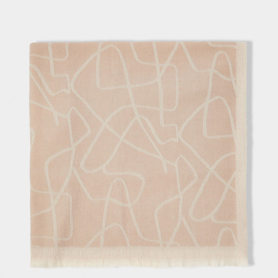 Katie Loxton Blanket Scarf - Abstract Print - Dusty Blush Pink