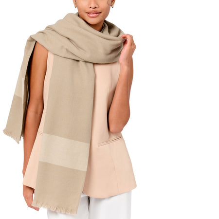 Katie Loxton Blanket Scarf - Light Taupe Off White