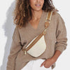 Katie Loxton Capri Canvas Belt Bag - Tan & Off White