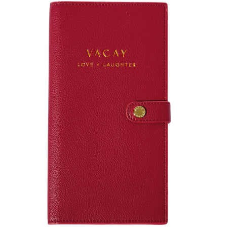 Katie Loxton Garnet Red Travel Wallet - Vacay Love Laughter