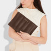 Katie Loxton Kendra Quilted Clutch Bag - Dark Chocolate