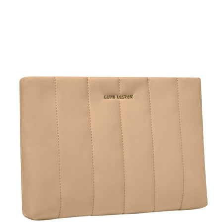 Katie Loxton Kendra Quilted Clutch Bag - Soft Tan