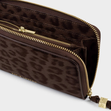 Katie Loxton Large Zip Around Purse - Chocolate Leopard
