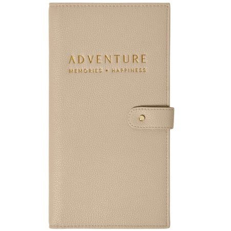 Katie Loxton Light Taupe Travel Wallet - Adventure Memories Happiness