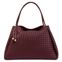 ladies large shoulder bag vegan leather burgundy