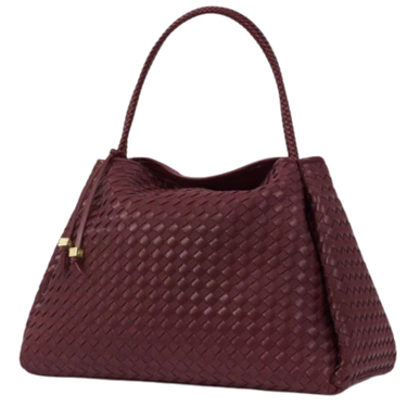 ladies large shoulder bag vegan leather burgundy