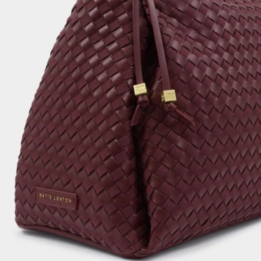 Katie Loxton Nova Hand Woven Large Shoulder Bag - Cherry