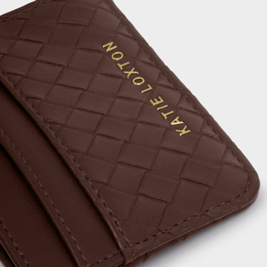 Katie Loxton Nova Woven Texture Card Holder - Chocolate