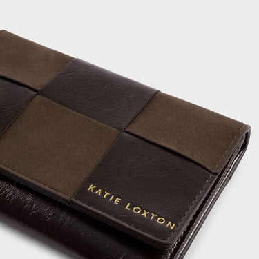 Katie Loxton Taya Hand Woven Suedette Purse - Chocolate