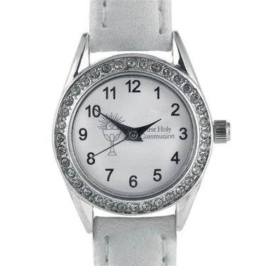 Kids First Holy Communion White CZ Watch