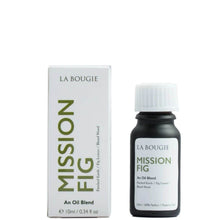 La Bougie Mission Fig An Oil Blend shown with its white retail box and a small dark glass bottle with a white cap on a plain white background.
