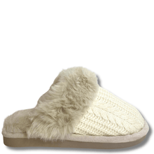 ladies-beige-knitted-faux-fur-slippers