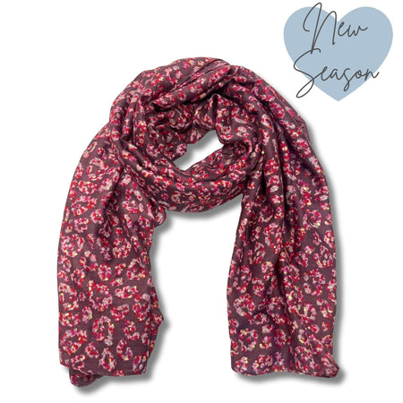 Leopard Print Printed Scarf - Fuchsia