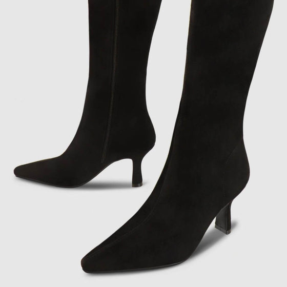 Lodi Cabisa Black Suede Long Length Boots