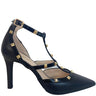 Lodi Ruseti Caged Black Leather Stilettos