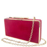 Lodi Deep Pink Suede Box Clutch Bag