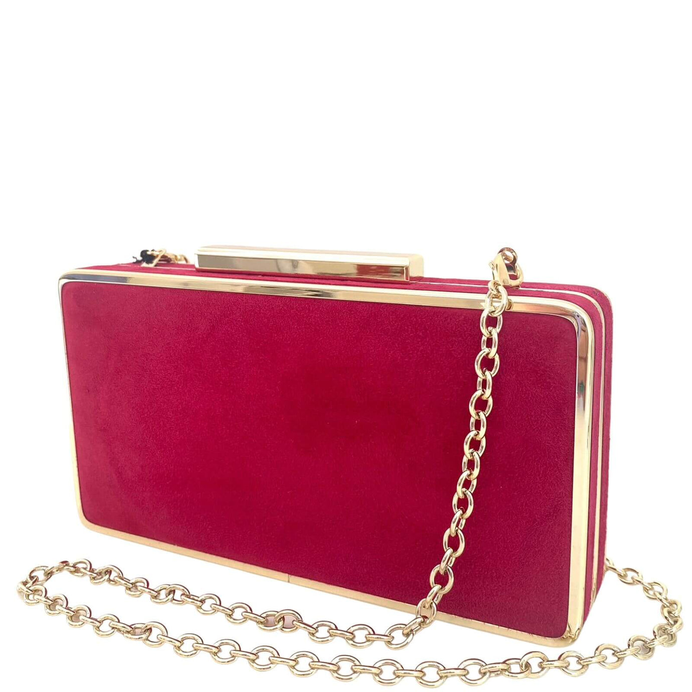 Dark pink suede clutch bag best sale