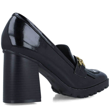 Menbur Black Block Heel Loafers