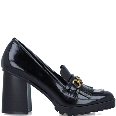 Menbur Black Block Heel Loafers