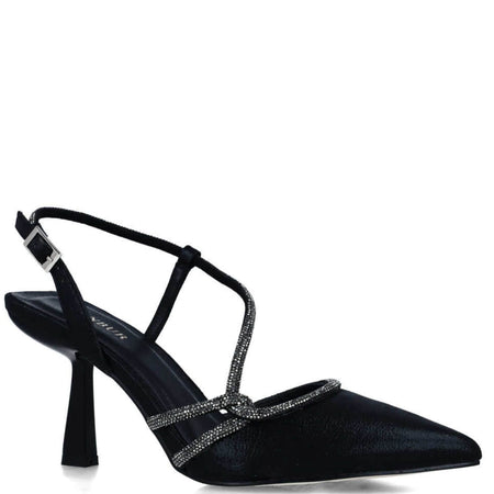 Menbur Black Dress Pointed Toe Kitten Heel Shoes