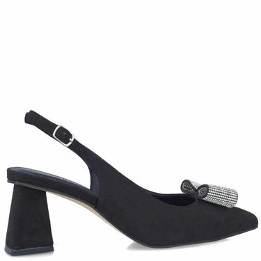Menbur Black Sling Back Block Heels