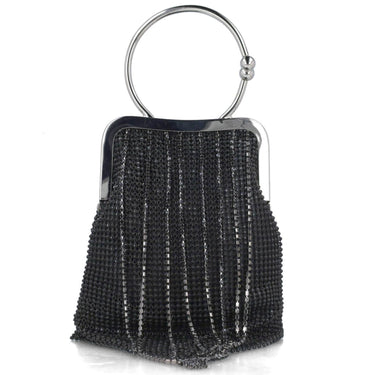 Menbur Black Sparkly Fringed Bag