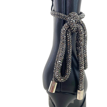 Menbur Black Sparkly Ankle Rope Boots