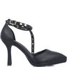 Menbur Black Studded Crossover Strap Shoes