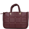 Menbur Burgundy Quilted Shoulder Bag With Gold Chain Strap