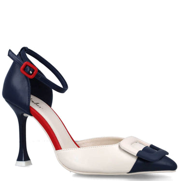 Menbur Navy & Off White Stiletto Shoes