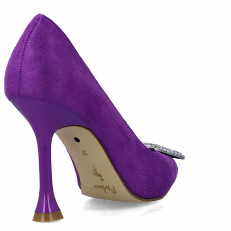 Menbur Purple Baguette Jewelled Stilettos