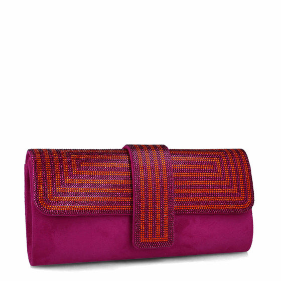Menbur Purple Jewelled Clutch Bag