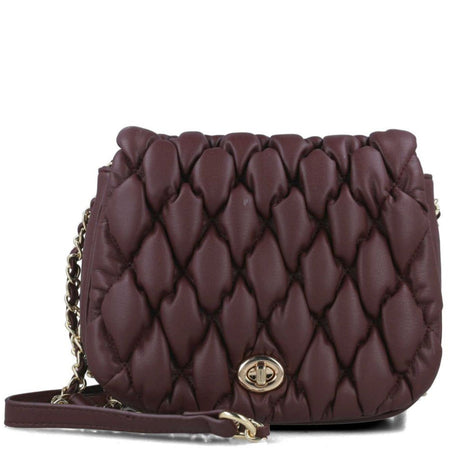 Menbur Small Ruby/Brown Quilted Saddle Bag