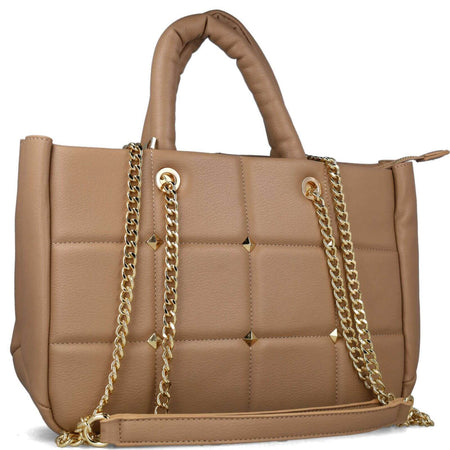Menbur Stone Quilted Shoulder Bag With Gold Chain Strap