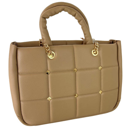 Menbur Stone Quilted Shoulder Bag with Gold chain strap