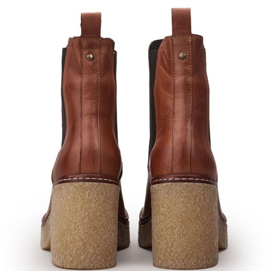 Moda In Pelle Breeanna Tan Leather Platform Boots