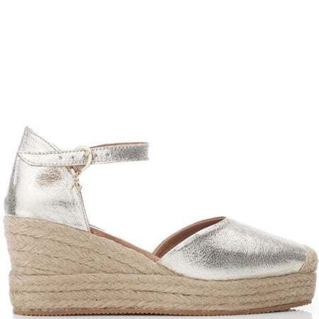Moda In Pelle Galiana Champagne Leather Wedge Shoes