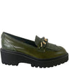 Moda In Pelle Holliee Green Leather Chunky Loafers