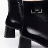 NeroGiardini Black Leather Small Block Heel Ankle Boots