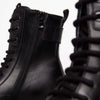 NeroGiardini Black Leather Chunky Sole Lace Up Boots