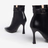 NeroGiardini Black Leather Pointed Toe High Heel Boots