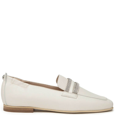 NeroGiardini Slimline Cream Leather Loafers