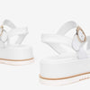 NeroGiardini White Leather Crossover Sandals