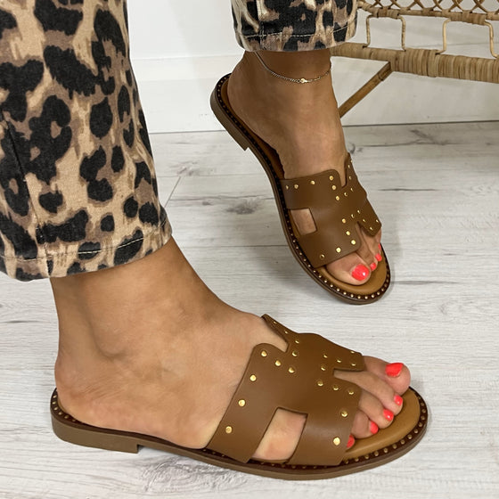 oh-my-sandals-tan-leather-studded-slip-on-flat-mules-ss25