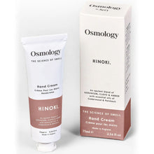 Osmology Hinoki hand cream and packaging on a white background