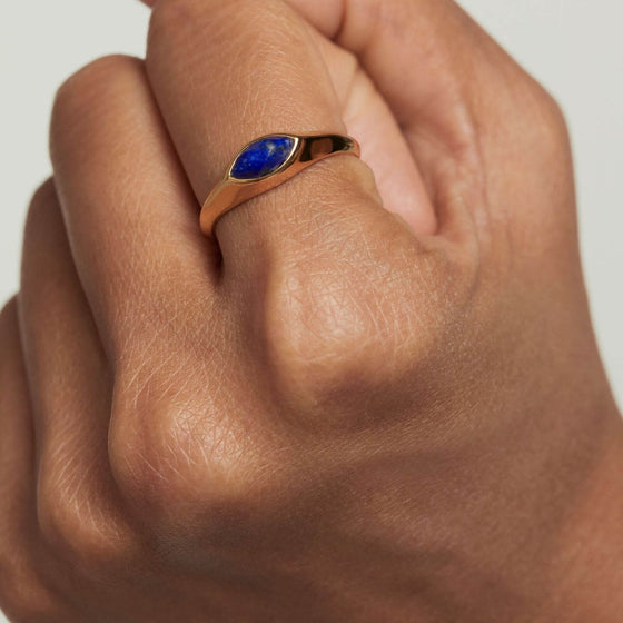 PDPAOLA Gold Nomad Lapis Lazuli Ring