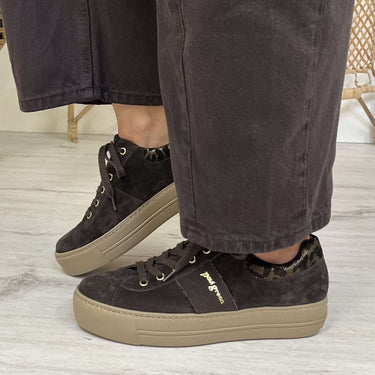 Paul Green Brown Suede Platform Sole Sneakers