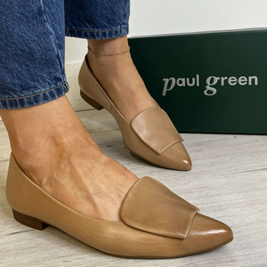 paul-green-tan-leather-pointed-toe-pumps